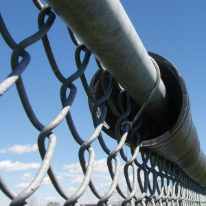 Black Poly-cap on Chain Link Fencing